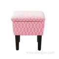 Pink Leisure Fabric Storage Ottoman Living Room Furniture